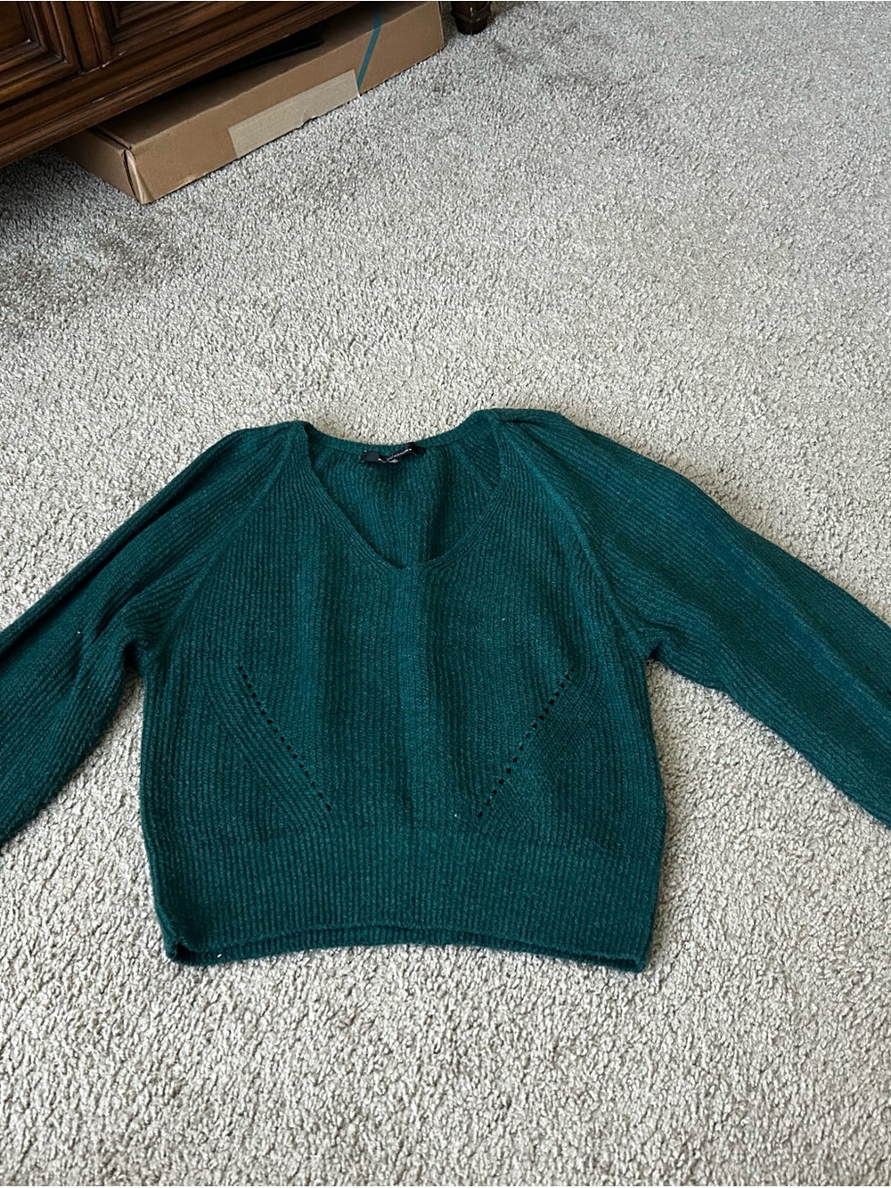 WHBM V-neck Forest Green Women's Sweater